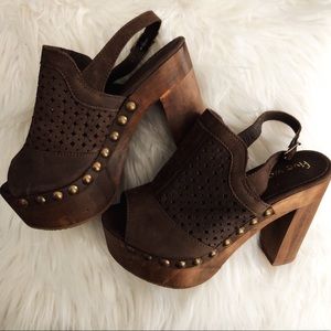 Five Worlds Coachella Boho Nubuck Block Heel 37 7